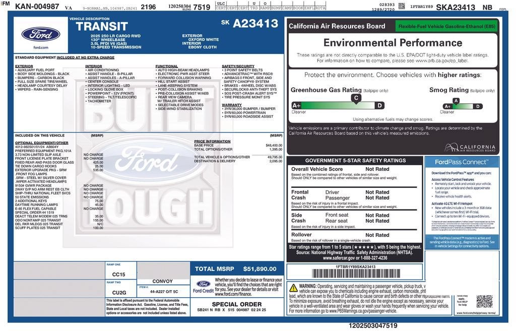 2025 Ford Transit Cargo Van Base