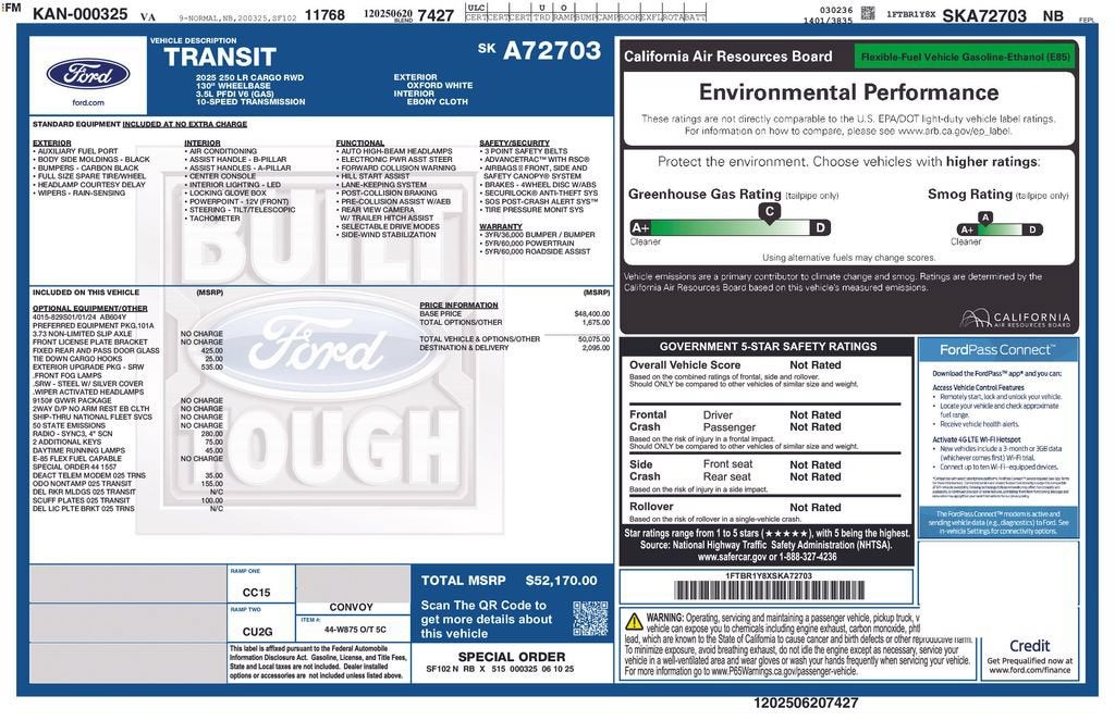 2025 Ford Transit Cargo Van Base