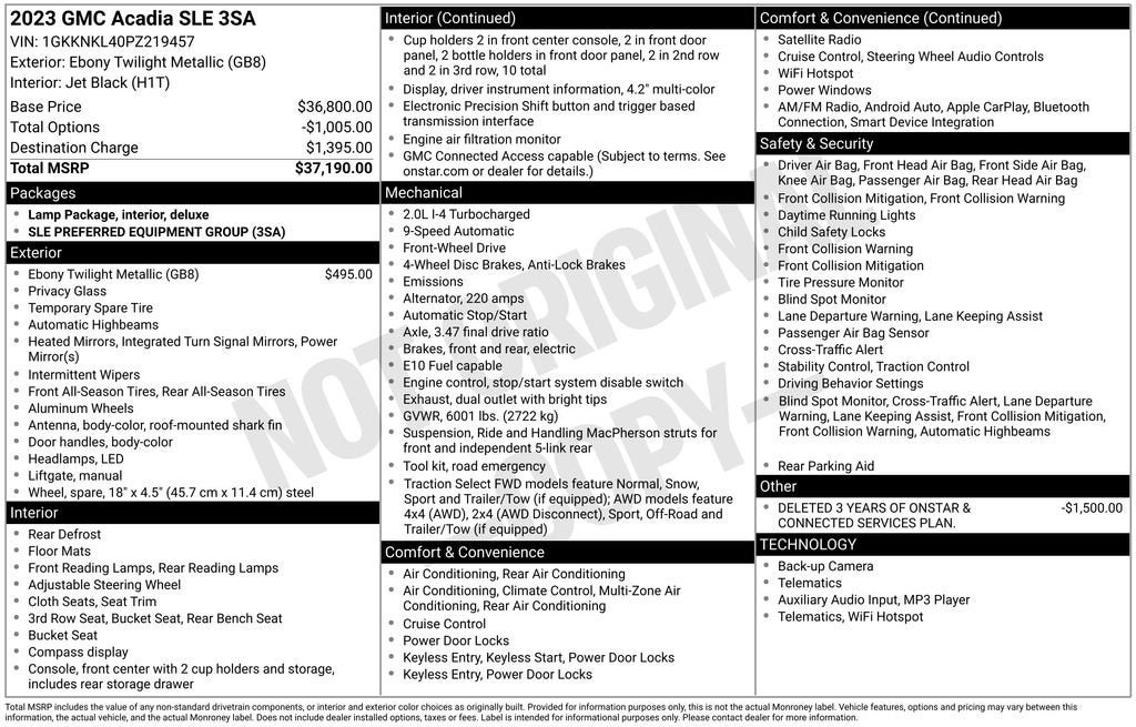 2023 GMC Acadia SLE