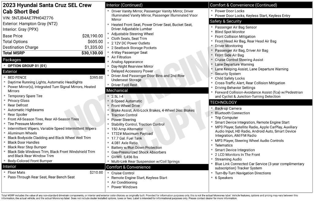 2023 Hyundai Santa Cruz SEL