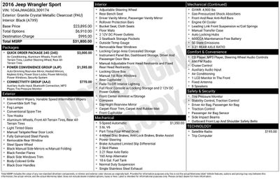 2016 Jeep Wrangler Sport