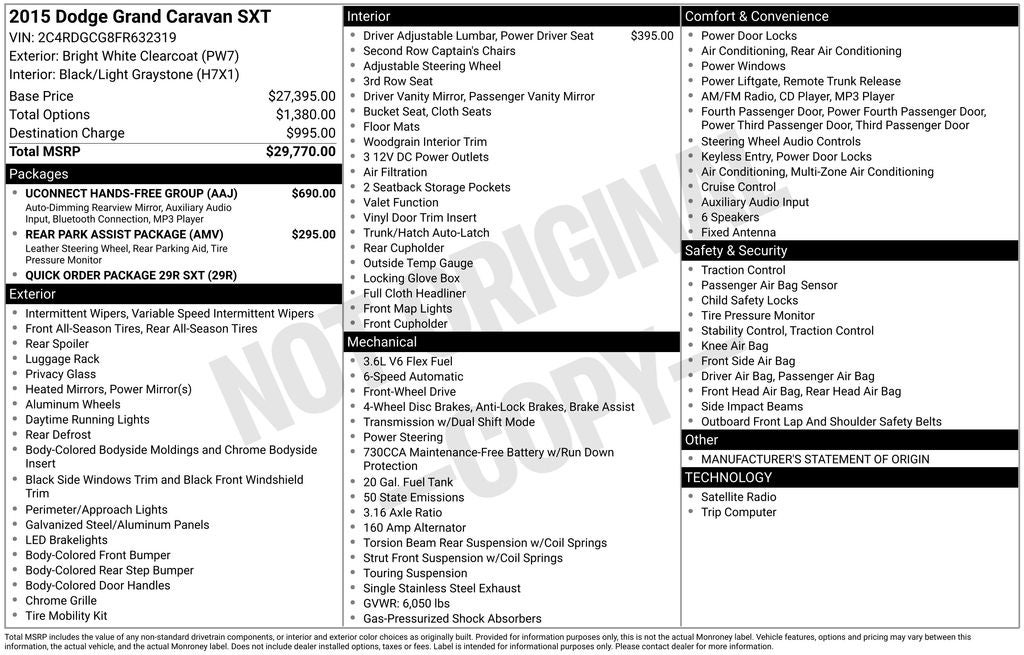 2015 Dodge Grand Caravan SXT