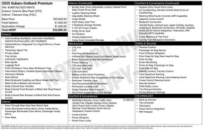 2025 Subaru Outback Premium