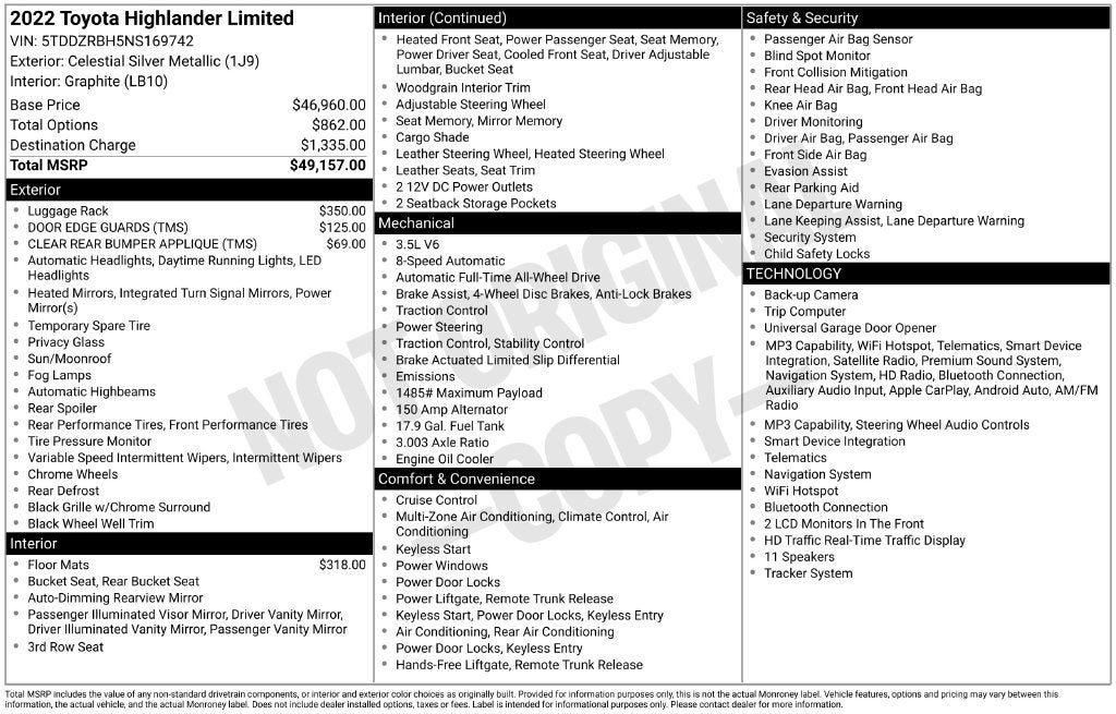 2022 Toyota Highlander Limited