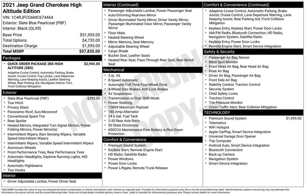 2021 Jeep Grand Cherokee High Altitude