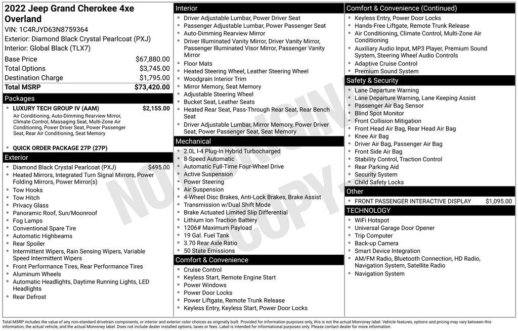2022 Jeep Grand Cherokee Overland 4xe