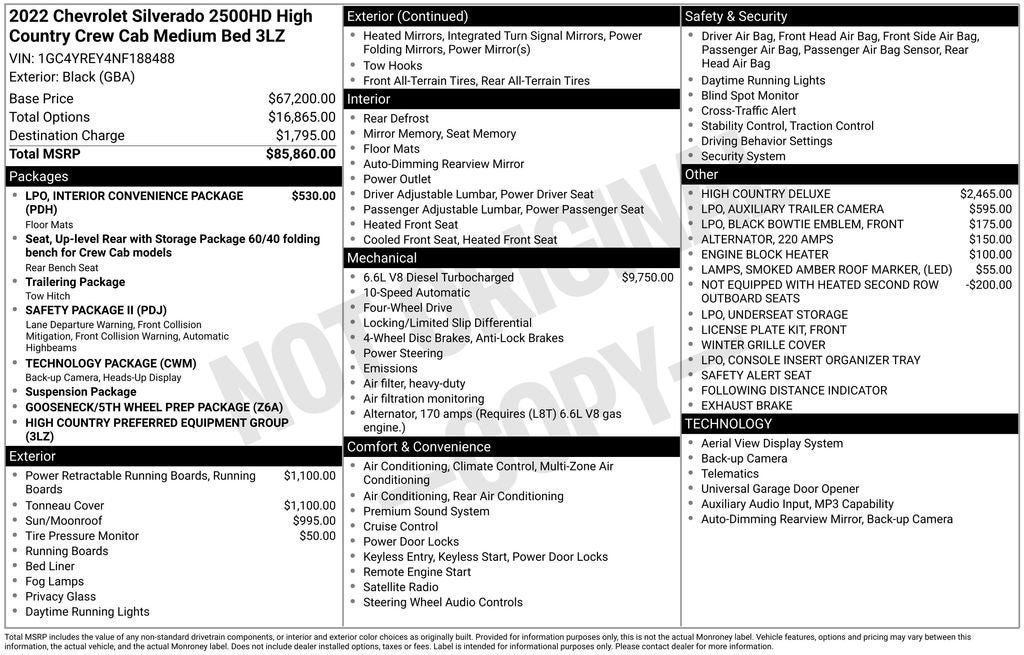 2022 Chevrolet Silverado 2500HD High Country