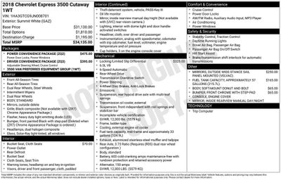 2018 Chevrolet Express 3500 Work Van Cutaway