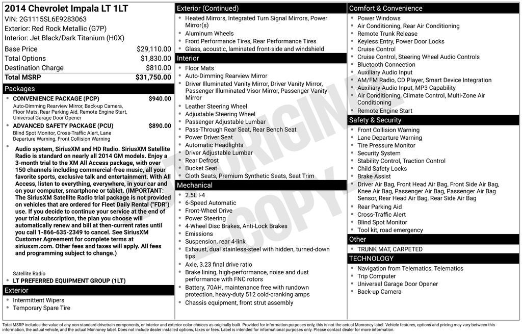 2014 Chevrolet Impala LT 1LT