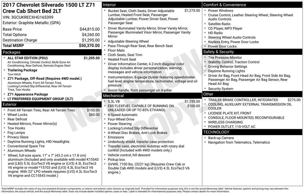 2017 Chevrolet Silverado 1500 LT LT2